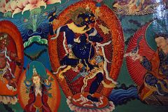 14 Rongbuk Monastery Main Chapel Wall Painting Of Simhamukha Sengdongma Lion Headed Dakini.jpg